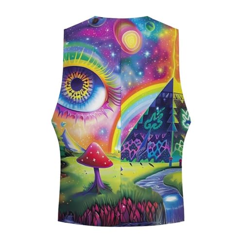 Magic Evil Eyes Mushroom Egyptian Pyramid Novelty Men's Suit Vest Casual Formal Dress Vests Business Waistcoat4