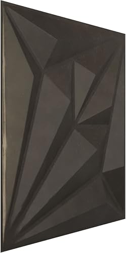 Miniatura 2 de Ekena Millwork 19 58 pulgadas de ancho x 19 58 pulgadas de alto, diamante EnduraWall decorativo 3D, acero desgastado (cubre 2.67 pies cuadrados