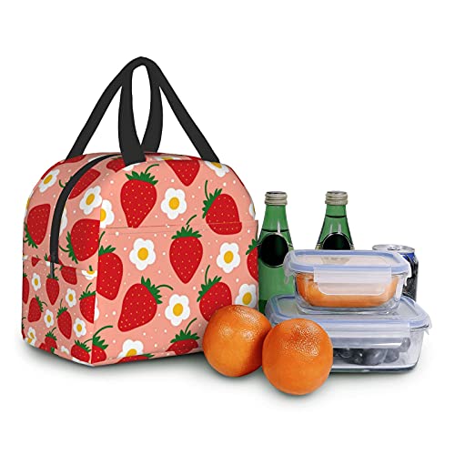 Carati Strawberry Fruit Lunch Box Travel Bag Picnic Bags Insulated Durable Shopping Bag Reusable Waterproof Bags For Man Woman #TOP7