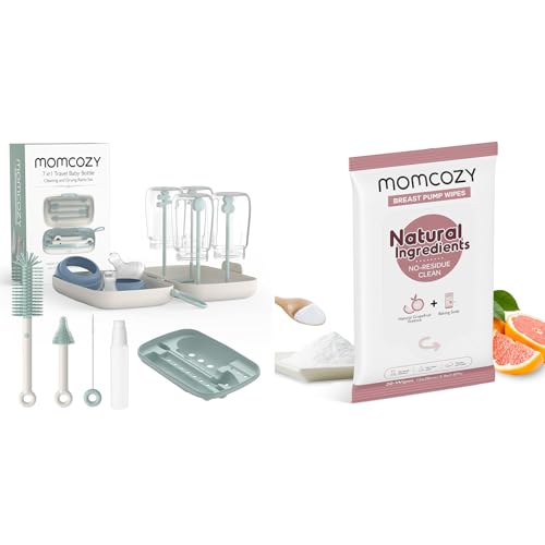 Image of Momcozy Bottle Brush Set & Momcozy Natural Breast Pump Wipes