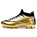 Produktbild Nimori Männer Fußballstiefel Jungen Fußball High- Top Spikes Kinder Stollen Outdoor Professionelle Trainingsschuhe Gold Turnschuhe Wettbewerb Unisex Teenager (Color : Gold, Size : 35 EU)