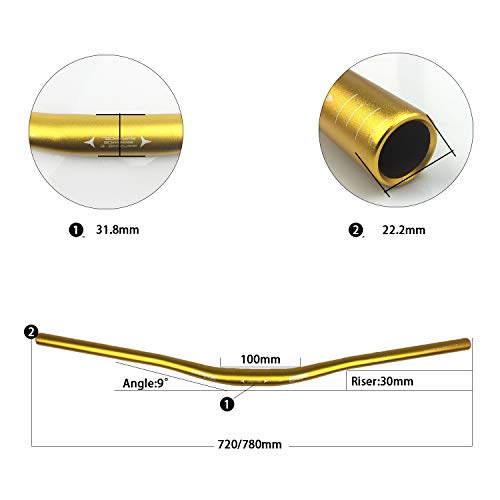 image for BNVB Wake 31.8mm MTB Mountain Bike Handlebar, Aluminum Alloy Mountain 