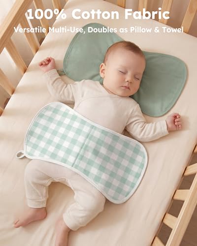 Image of Burp Cloths Baby Boy, Large 21'' X 10'' Cotton Burping Cloths for Babies, Ultra Soft and Absorbent Burp Rags, 4 Pack Set Washcloths Newborn Spit Up Rags Green Dinosaur