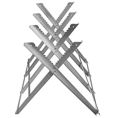 YIMING Chevalet de Sciage Pliable en Acier Chevalet Sciage avec 4 Supports de Bois Dentelés pour Tronçonneuse ou Scie à Main Charge Jusqu'à 100 kg Cover