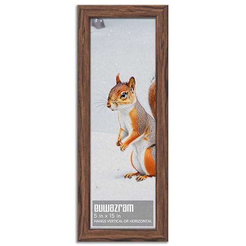 euwazram Rustic Walnut 5x15 Frame - Single Frame 5 x 15 Poster Frame for Artwork Puzzles Photos and Movie Posters Picture Frames