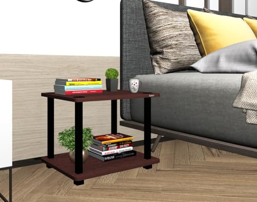 Image of Captiver Samrat Engineered Wood Stool Bed Side Tea Table (38X46X33.4 CM, Wenge) Living Room Kitchen Drying Library Office Corner Shelves Multipurpose Storage Racks Organizer