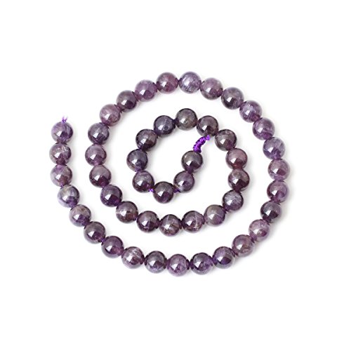 Cheavian 45Pcs 8Mm Natural Amethyst Gemstone Round Loose Beads Crystal Energy Stone Healing Power For Jewelry Making 1 Strand 15" #TOP1