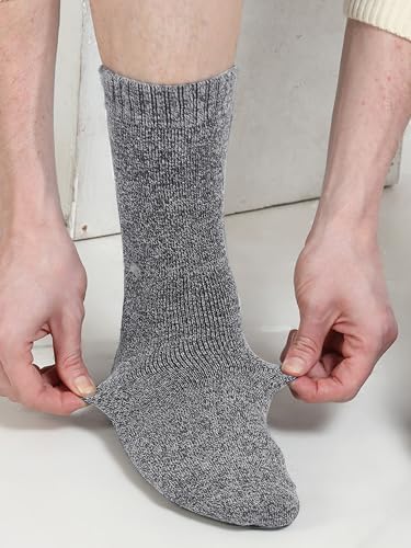 Heat Logic Men 2 Pairs Super Soft Cozy Socks, Moisture Wicking Thermal Warm Crew Winter Sock, Brushed Lining Hiking Socks - Image 2
