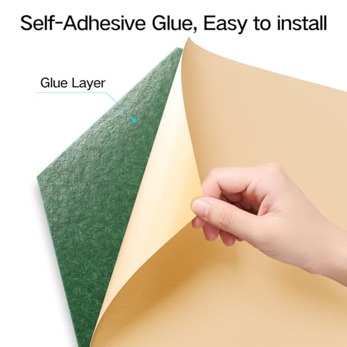 Image of 12 Pack Self-Adhesive Acoustic Panels 12 inch X 10 inch X 0.4 inch - Sound Proof Foam Panels for wall, Y-Lined Design, Flame Resistant, Absorb Noise and Eliminate Echoes(Muted Green)
