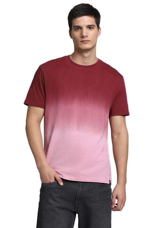 Image of Dennis Lingo Men's Cotton Ombre Crew Neck Slim Fit T-Shirts