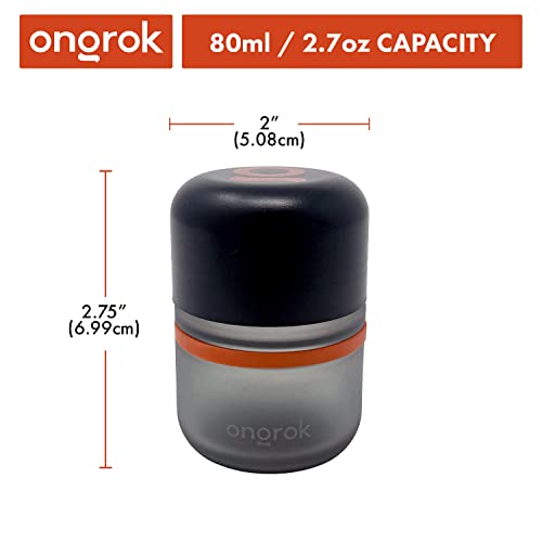 Ongrok Glass Storage Jar, 80Ml, 6 Pack, Color-Coded Airtight Containers, Uv Herb/Spice Jar To With Child Resistant Lid, Perfect Size To Store In A Drawer Or Cupboard #TOP1