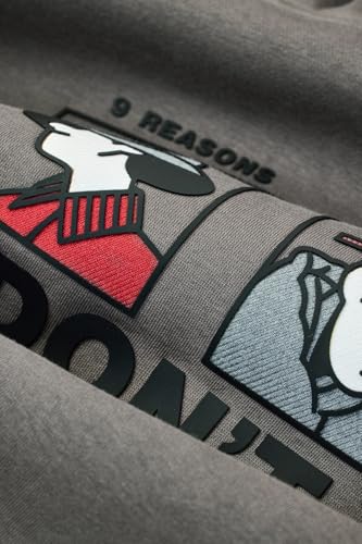 Image of SNITCH Men Casual Jacket| Regular Fit Full Sleeve Hooded Printed Graphic Style | Soft Cotton Blend Fleece Pullover with Kangaroo Pocket for Winter Wear