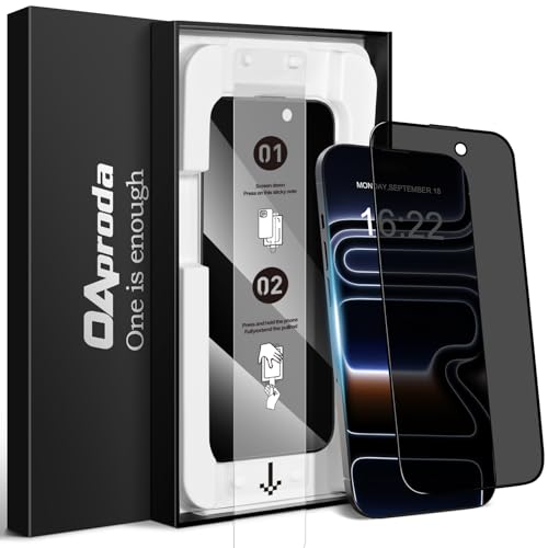 【覗き見防止・新型ガイド枠】OAproda iPhone 17 Pro max用 ガラスフィルム 覗き見防止 超簡単貼り付け 多重強化ガラス 自動除塵 プライバシー のぞき見防止 全面保護 耐衝撃 9H越え 黒縁 受話口防塵 いPhone17promax