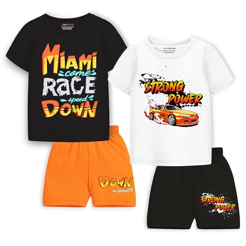 Image of Trampoline Boys Pack of 2 Printed T-shirt With Shorts