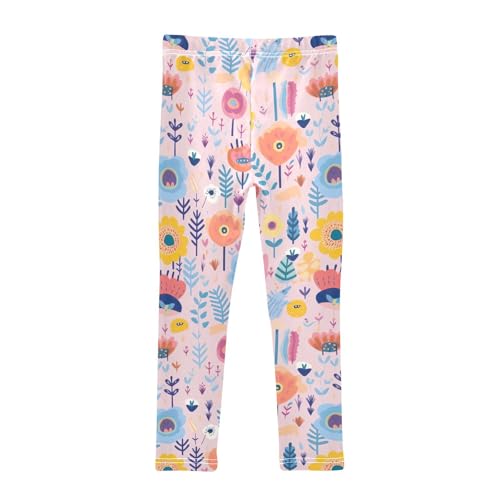 Girls' Leggings Flowers Floral Pink Kids Yoga Tights Pants 1 Pack 208527392