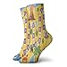 Calcetines cortos de longitud de pantorrilla suaves para encontrar el tesoro de los piratas, estilo de juego de mesa colorido mapa de isla, calcetines para mujeres y hombres, lo mejor para correr