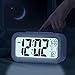 Alarm Clock Digital Large LCD Display Battery Operated Modern Portable Morning Sensor Smart Snooze Back-Light Multi-Function Clock Time Date Month Temperature Fits for Office Bedroom Dormitory Travel