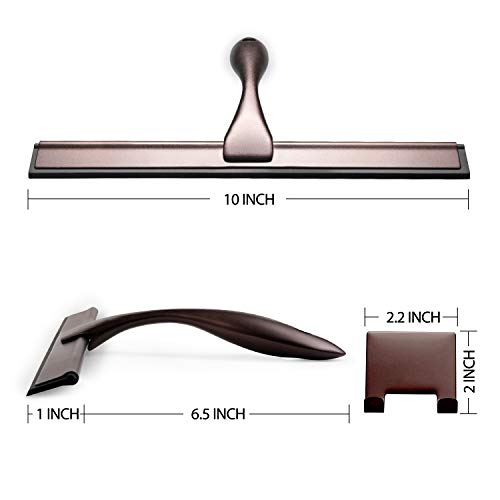 Image of Hiware All-Purpose Shower Squeegee for Shower Doors, Bathroom, Window and Car Glass - Bronze, Stainless Steel, 10 Inches