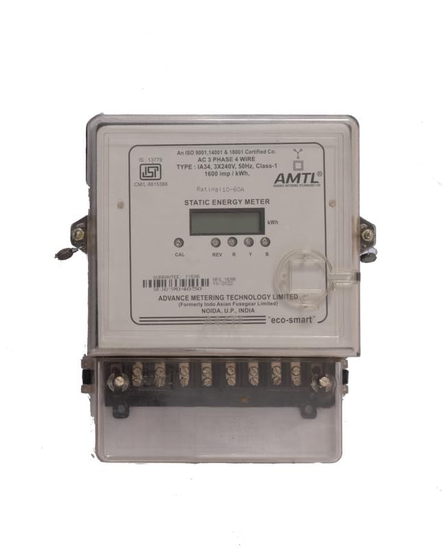 AMTL AC Static Energy Meter 10.60 A Three Phase Four Wire Digital Multi-function Electrical Energy Meter with electronic LCD Display (1600 imp/kWh) (B0CDQKHZP6) Amazon Price History, Amazon Price Tracker