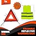 iMonse Warning Safety Triangle Kit, Emergency Roadside Warning Reflective Triangle 3 Packs with 2 LED Road Flare Light, Foldable with Storage Case for Roadside Breakdowns Emergenc