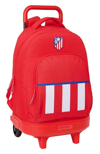 Safta Atletico De Madrid - Zaino Grande Con Ruote, Compatto, Rimovibile, Ideale Per Bambini Di Diverse Età, Comodo E Versatile, Qualità E Resistenza, 
