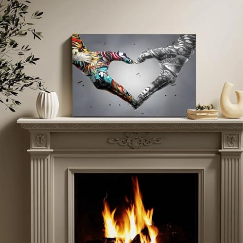 Tableau mural abstrait graffiti pour sublimer le design d'un salon