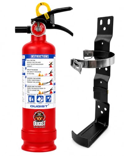 Ougist ABC Dry Chemical Fire Extinguisher with Wall Mount, 2.5 lb Agent