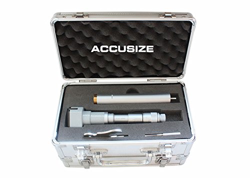 Accusize Industrial Tools 2.0'' to 2.5'' Three-Point Internal Micrometer, Ratchet Stop, 3151-0071
