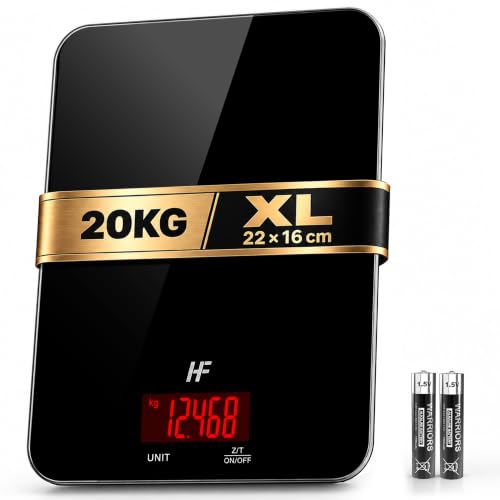 HF20kg Digitale Küchenwaage Backwaage Genauigkeit 1g Große Plattform22x16cm