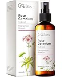 Gya Labs Rose Geranium Hydrosol - 3.4 Fl Oz - Face & Body Mist for Skin Toner & Hair Refresher - As Pillow, Room & Linen Spray for Fresh Scent