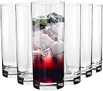 KROSNO Balance Tall Drinking Glasses Set of 6 – 16.9 oz (500 ml) Lead-Free Crystal Glass – Highball Tumblers for Water, Cocktails, Juice, Beer & Iced Drinks – Dishwasher Safe