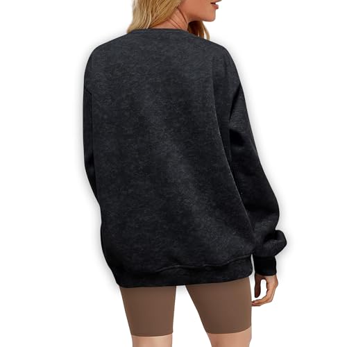 Oversized Sweatshirt for Women Fashion: CrewNeck Causal Basic Fall Clothes Tops Loose Fit Pullove