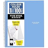 Five Star Spiral Notebook, 1-Subject, 100 College-Ruled Sheets, 11 x 8.5 Inch Sheet Size, Blue (72565)