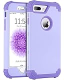BENTOBEN Case for iPhone 8 Plus, Case for iPhone 7 Plus, 3 in 1 Hybrid Hard PC Soft Silicone Heavy Duty Rugged Bumper Shockproof Anti Slip Full-Body Protective Cases for iPhone 8 Plus/7 Plus, Purple