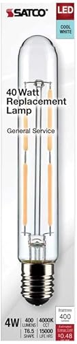 Miniatura 3 de Satco 23171-4T6.5LEDCL940120VE17 Tubular (S21371) Bombilla de salida con base de tornillo intermedia