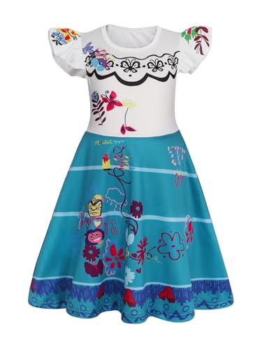 Jurebecia Girls Nightgowns Princess Nightdress Flutter Short Sleeves Pajamas Sleepwear for Toddler Kids Nightie Dress