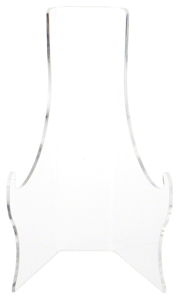 PlymorClear Acrylic Elevated Flat Back Easel with Deep Support Ledges, 8.375" H x 5.125" W x 5" D