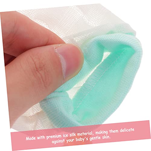 Adjustable Ice Silk Baby Mittens Breathable Anti-Scratch Gloves for Newborns 2 Pairs Summer Use for 6-12 Months3