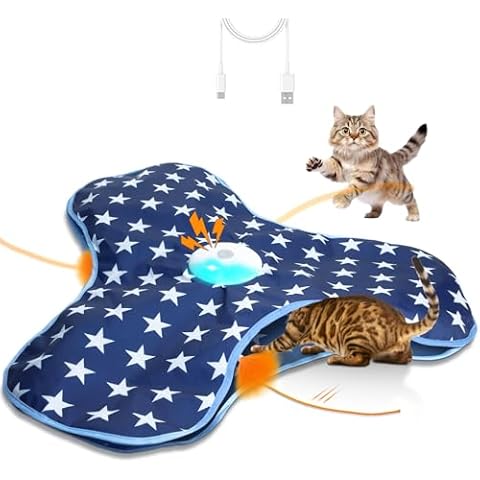Oxawo Interactive Motion-Activated Cat Toys Chirping and Moving Feather Wand - Keep Your Feline Friend Entertained and Enriched Cover