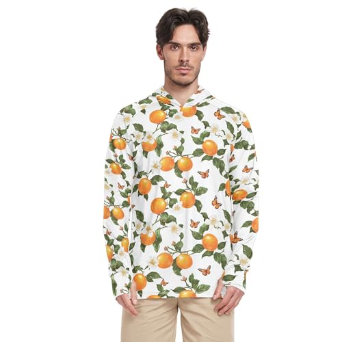 Beauty Naranjilla Fruit White Men's Sun Protection Hoodies Long Sleeve Cooling Hoodies UPF 50 + Beach Shirt S