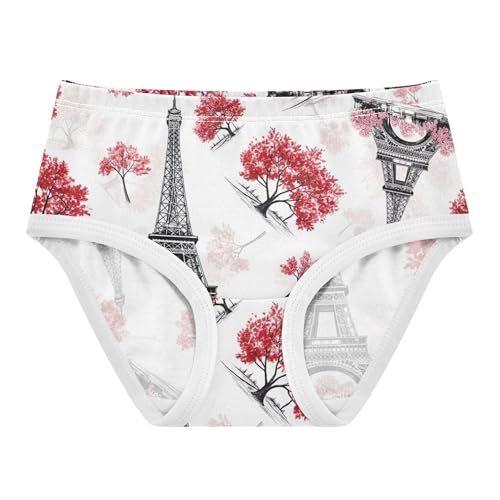 Eiffel Tower Black White Trees Little Girl Panties Toddler Girls Underwear Cotton Designer Undies Kids Briefs 2t