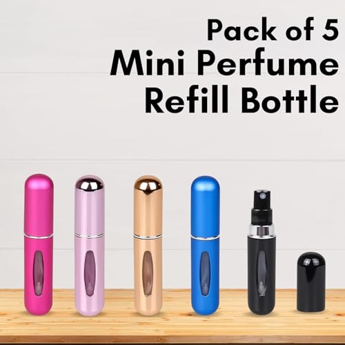 NORZIN Refillable Perfume Atomizer Bottle 5ml Multicolor 2-Pack - Image 4