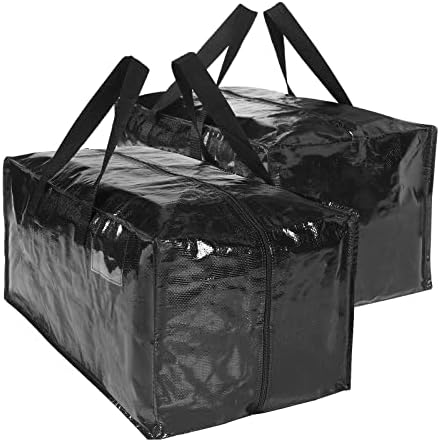 ZIZINET Large Clothes Storage Bag, 90L Storage Moving Bags with Backpack Straps, Handles, Zippers and Tag Pocket ,for Moving, Travelling, Camping, Gardening Tools, Holiday Decorations Storage, 2PCS