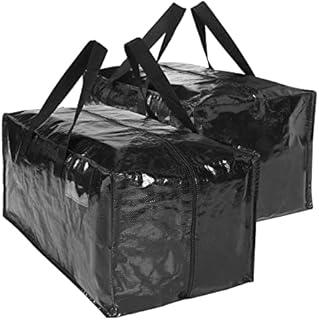 ZIZINET Large Clothes Storage Bag, 90L Storage Moving Bags with Backpack Straps, Handles, Zippers and Tag Pocket ,for Moving, Travelling, Camping, Gardening Tools, Holiday Decorations Storage, 2PCS