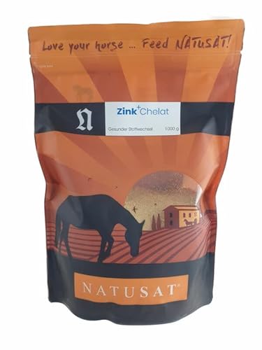 Natusat Zink Chelat Pulver 1000 g | Ergänzungsfutter für Pferde | Fellwechsel Cover