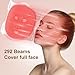VYM Red Light Therapy for Face: Super Lightweight 292 LEDs High-Energy Red Light Therapy Mask Infrared LED Face Mask Light Therapy at Home Travel 2mm Thickness - White