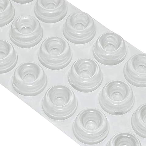 GINOYA 18pcs Furniture Bumpers, Silicone Adhesive Clear Bumpers Noise Dampening for Door Cabinet Drawers Cover