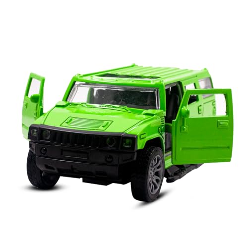Image of Toy Cloud DieCast Model Cars Hummer Metal Car for Kids Pull Back Action Opening Doors Toy Cars for Boys 5-8 Years - Green
