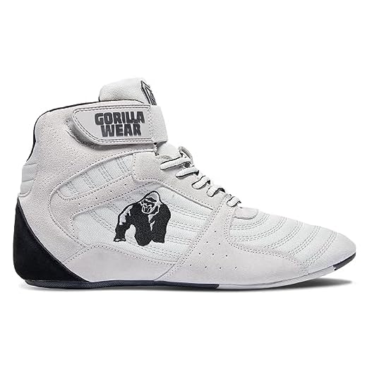 Gorilla Wear Perry High Tops Pro - Zapatillas de Culturismo y Fitness para Hombre y Mujer, Blanco, 42 EU