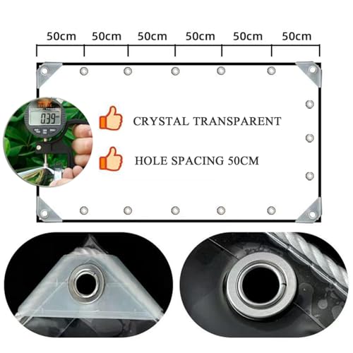 Lona transparente de PVC impermeable con ojales para exterior y cenador 6